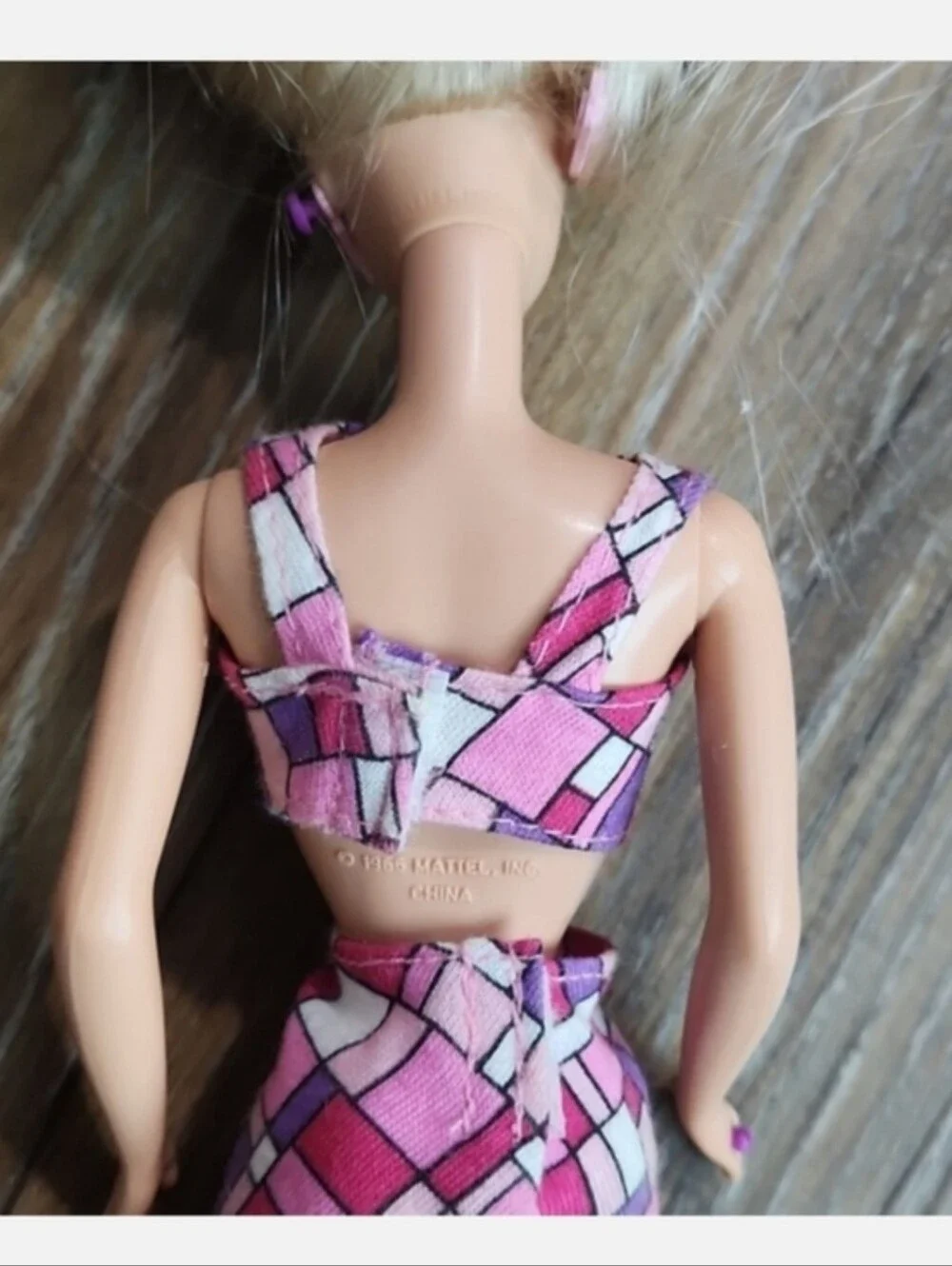 Vintage Hip To Be Square Barbie Doll Pink Purple Dress